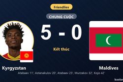 Kyrgyzstan vùi dập Maldives 5-0 trong trận giao hữu áp đảo một chiều