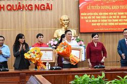 Quảng Ngãi: Tuyên dương, khen thưởng vận động viên đạt thành tích cao tại ASIAD 20 năm 2026 và cá nhân giao nộp cổ vật