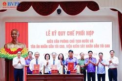 Ký Quy chế phối hợp giữa Văn phòng Chủ tịch nước và TAND tối cao, VKSND tối cao