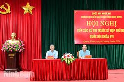 Đoàn đại biểu Quốc hội tỉnh tiếp xúc cử tri xã Quang Thiện trước Kỳ họp thứ 2 Quốc hội khóa XVI