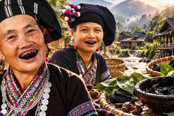 Dấu ấn văn hóa từ tục nhuộm răng đen của người Lự