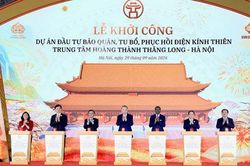 Khởi công dự án đầu tư bảo quản, tu bổ, phục hồi Điện Kính Thiên - Di tích Khu trung tâm Hoàng thành Thăng Long