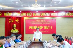 Ban Chỉ đạo tỉnh về phòng, chống tham nhũng, lãng phí, tiêu cực họp phiên thứ 17