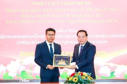 Phó Bí thư Thường trực Tỉnh ủy Hồ Xuân Trường tiếp Đoàn đại biểu Ban Tuyên huấn Trung ương Đảng Nhân dân Cách mạng Lào
