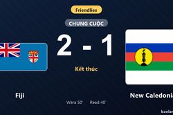 Thống kê trận đấu Fiji 2-1 New Caledonia: Fiji ngược dòng ngoạn mục