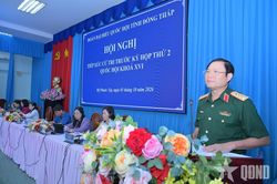 Đại tướng Nguyễn Tân Cương tiếp xúc cử tri tại tỉnh Đồng Tháp