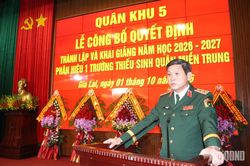 Quân khu 5: Công bố quyết định thành lập Phân hiệu 1, Trường Thiếu sinh quân miền Trung