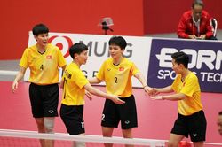 ASIAD 20: Cầu mây 4 nữ Việt Nam vào bán kết với thành tích toàn thắng