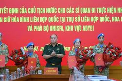 Thêm bốn sĩ quan Việt Nam nhận nhiệm vụ tại Liên Hợp Quốc và Abyei