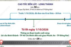 Thông xe đoạn tuyến cuối cùng cao tốc Bến Lức-Long Thành