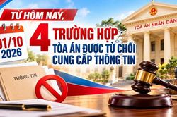 Từ hôm nay, 01/10/2026, 4 trường hợp tòa án được từ chối cung cấp thông tin