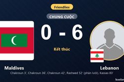 Áp đảo toàn diện, Lebanon vùi dập Maldives sáu bàn không gỡ