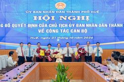 Kiện toàn lãnh đạo các sở, ban quản lý, trung tâm thuộc UBND thành phố Huế