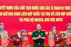 Thêm 4 sĩ quan đi thực hiện nhiệm vụ gìn giữ hòa bình Liên Hợp Quốc