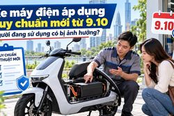 Xe máy điện có quy chuẩn mới từ 9.10, xe đang đi có bị ảnh hưởng?