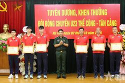 Tuyên dương, khen thưởng Đội bóng chuyền nam U23 Thể Công - Tân Cảng