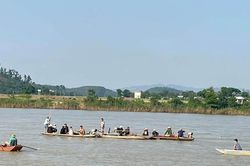 Tìm kiếm 2 vợ chồng nghi bị lật thuyền, mất tích trên sông Lam