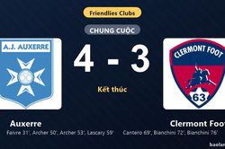 Thống kê trận đấu Auxerre 4-3 Clermont Foot: R. Labeau Lascary tỏa sáng, Auxerre giành trọn 3 điểm