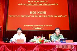 Đoàn đại biểu Quốc hội tỉnh tiếp xúc cử tri trước Kỳ họp thứ Hai, Quốc hội khóa XVI tại phường Hồng Quang và xã Nam Trực