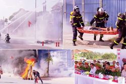 Công an xã diễn tập chữa cháy, cứu người: Chủ động ứng phó sự cố ngay từ cơ sở
