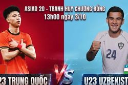 Nhận định U23 Trung Quốc vs U23 Uzbekistan, 13h00 ngày 3/10: Huy chương đồng cho những người bản lĩnh