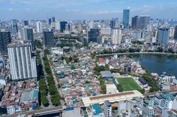 Hiện trạng khu dân cư có thể di dời để làm công viên ở ngã tư Thái Hà - Hoàng Cầu