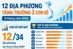 Infographic 12 địa phương tăng trưởng 2 con số trong 9 tháng năm 2026