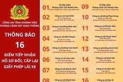 Công bố 16 điểm tiếp nhận hồ sơ đổi, cấp lại giấy phép lái xe