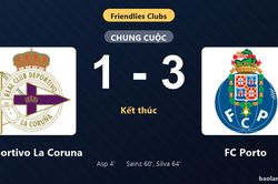 Thống kê trận đấu Deportivo La Coruna 1-3 FC Porto: FC Porto ngược dòng ngoạn mục