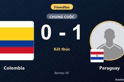 Hạ Colombia nhờ bàn duy nhất của Benitez, Paraguay thắng trận giao hữu tại Harrison