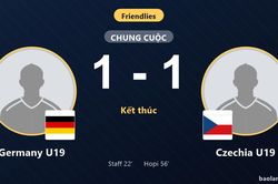 Germany U19 và Czechia U19 bất phân thắng bại với tỷ số hòa 1-1