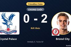 Thất thủ trước Bristol City, Crystal Palace nhận đòn cảnh báo ở trận giao hữu