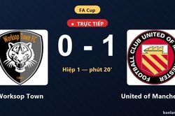 TRỰC TIẾPTrực tiếp Worksop Town vs United of Manchester: United of Manchester mở tỷ số
