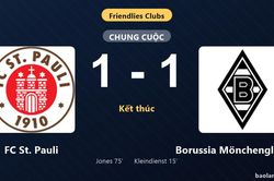 Thống kê trận đấu FC St. Pauli 1-1 Borussia Mönchengladbach: Hai đội chia điểm