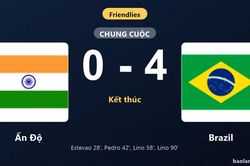 Thống kê trận đấu Ấn Độ 0-4 Brazil: Brazil thắng đậm thuyết phục