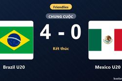Brazil U20 thắng áp đảo Mexico U20 trong trận giao hữu tại Murcia