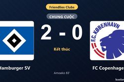Thống kê trận đấu Hamburger SV 2-0 FC Copenhagen: Hamburger SV giành chiến thắng chung cuộc