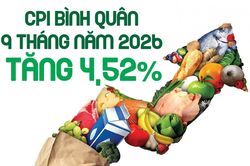 Infographics: 9 tháng năm 2026, chỉ số giá tiêu dùng tăng 4,52%