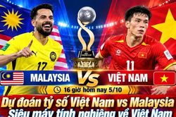 Dự đoán tỷ số Việt Nam vs Malaysia (16 giờ hôm nay 5/10): Siêu máy tính nghiêng về Việt Nam