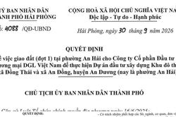 Hải Phòng: Giao gần 160.000m2 đất cho Công ty Cổ phần Đầu tư Thương mại DGL Việt Nam để thực hiện dự án