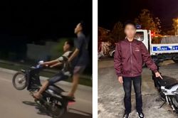 Điều khiển xe máy không giấy phép lái xe, 'bốc đầu' đăng mạng thanh niên sinh năm 2007 bị phạt 12 triệu đồng