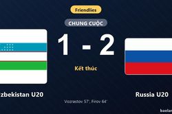 Thống kê trận đấu Uzbekistan U20 1-2 Russia U20: I. Firov tỏa sáng, Russia U20 giành trọn 3 điểm