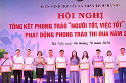 Liên minh Hợp tác xã thành phố Hà Nội khen thưởng 215 tập thể, cá nhân