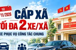 Từ 16/11/2026: Cấp xã được bố trí tối đa 2 xe phục vụ công tác chung