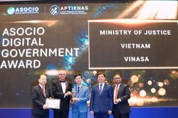 Bộ Tư pháp nhận giải thưởng Chính phủ số ASOCIO 2026