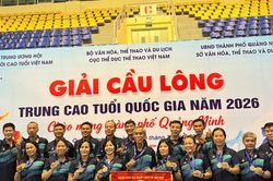 Đà Nẵng giành 8 huy chương tại Giải cầu lông trung cao tuổi quốc gia