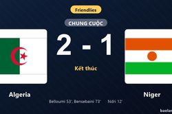 Thống kê trận đấu Algeria 2-1 Niger: Algeria ngược dòng ngoạn mục