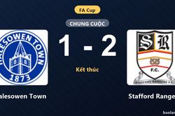 Thống kê trận đấu Halesowen Town 1-2 Stafford Rangers: Stafford Rangers giành chiến thắng chung cuộc