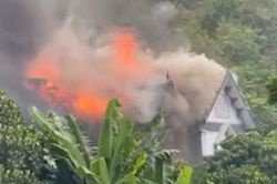 Cháy tại xã Trung Giã, cột khói bốc cao hàng chục mét