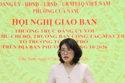 Thường trực Đảng ủy phường Cửa Nam giao ban với bí thư chi bộ, tổ trưởng tổ dân phố tháng 10-2026